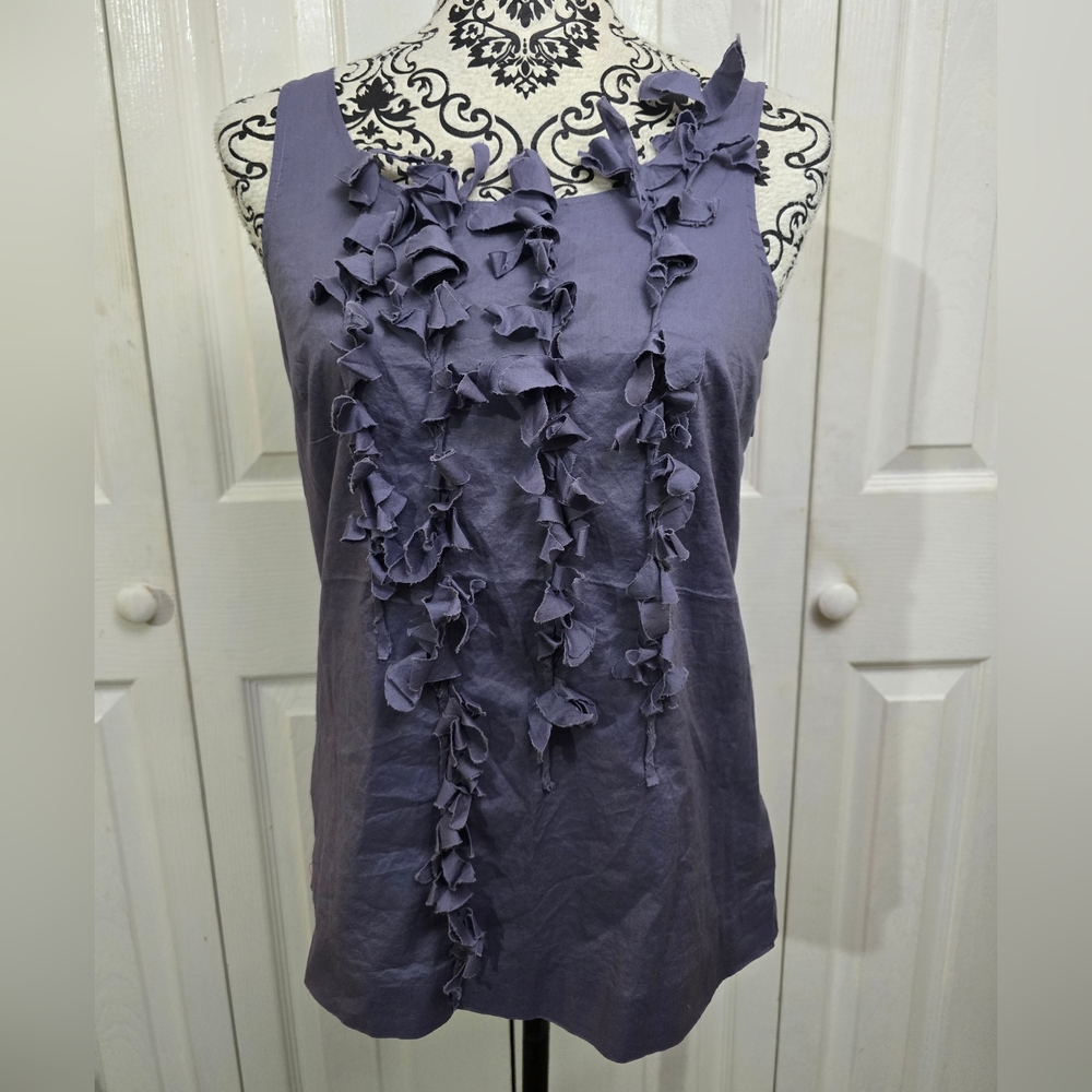 J.Crew Lavender Sleeveless Floral Applique Side Zip Top